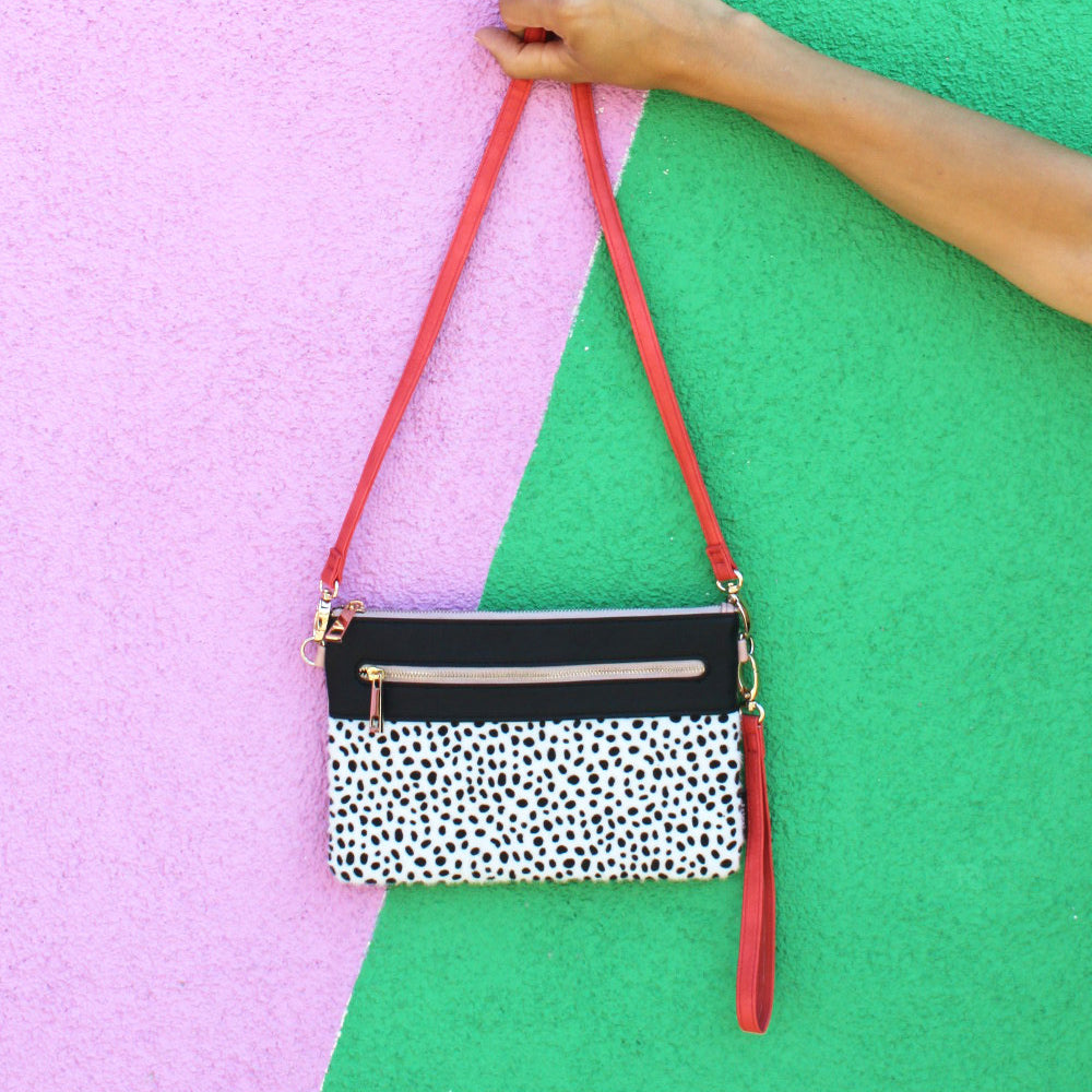 Animal Dalmatian Print Clutch Bag