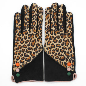 Animal Print 'Leopard' Suedette Gloves