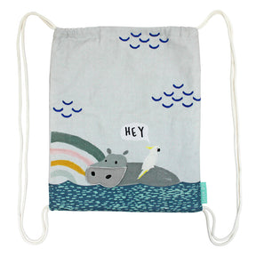 Little Arc  Hippo Drawstring Bag