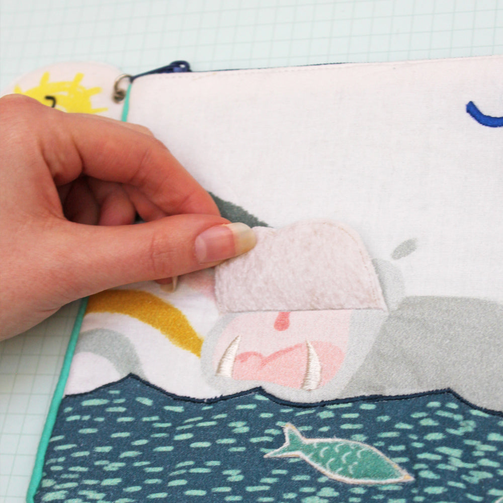 Little Arc Hippo Quilted Pouch