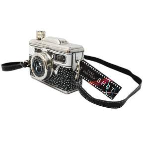 Black And White Camera Hip Flask