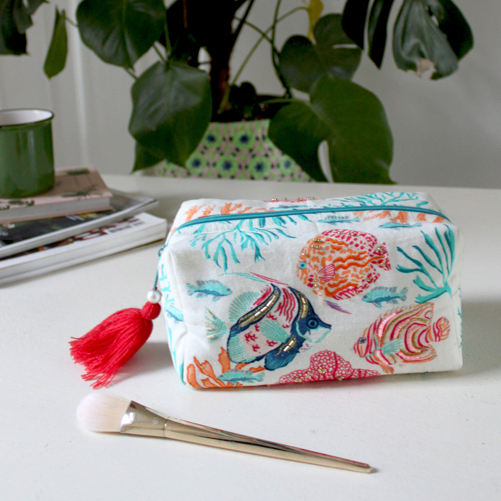 Coral Fish Cosmetic Bag