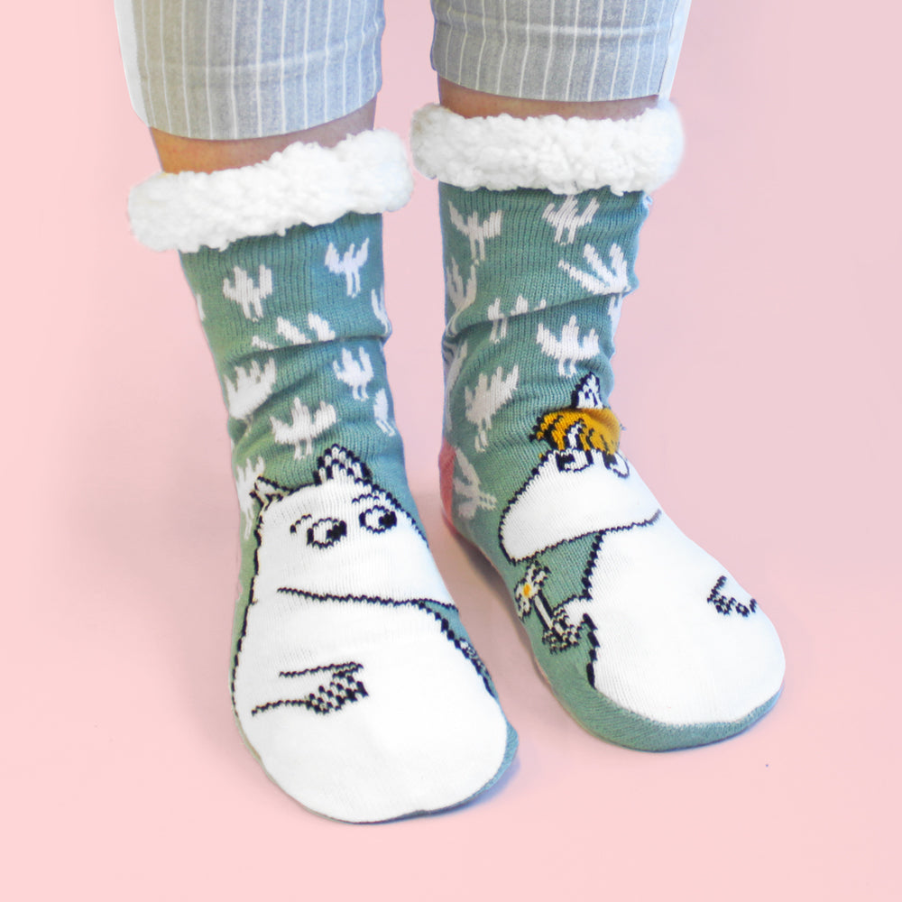 Moomin Slipper Socks With Floral Design