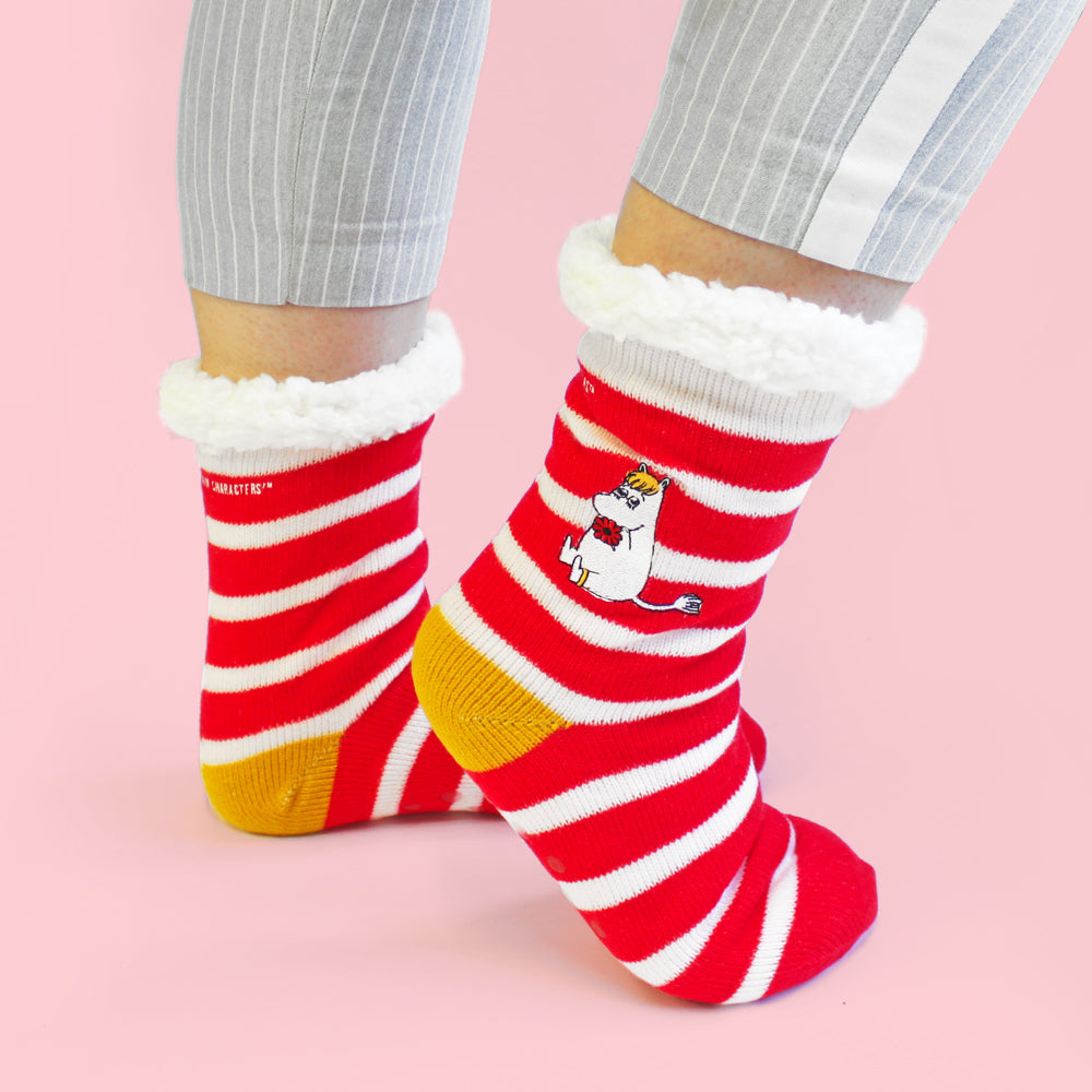 Moomin Slipper Socks With Stripy Snorkmaiden Design