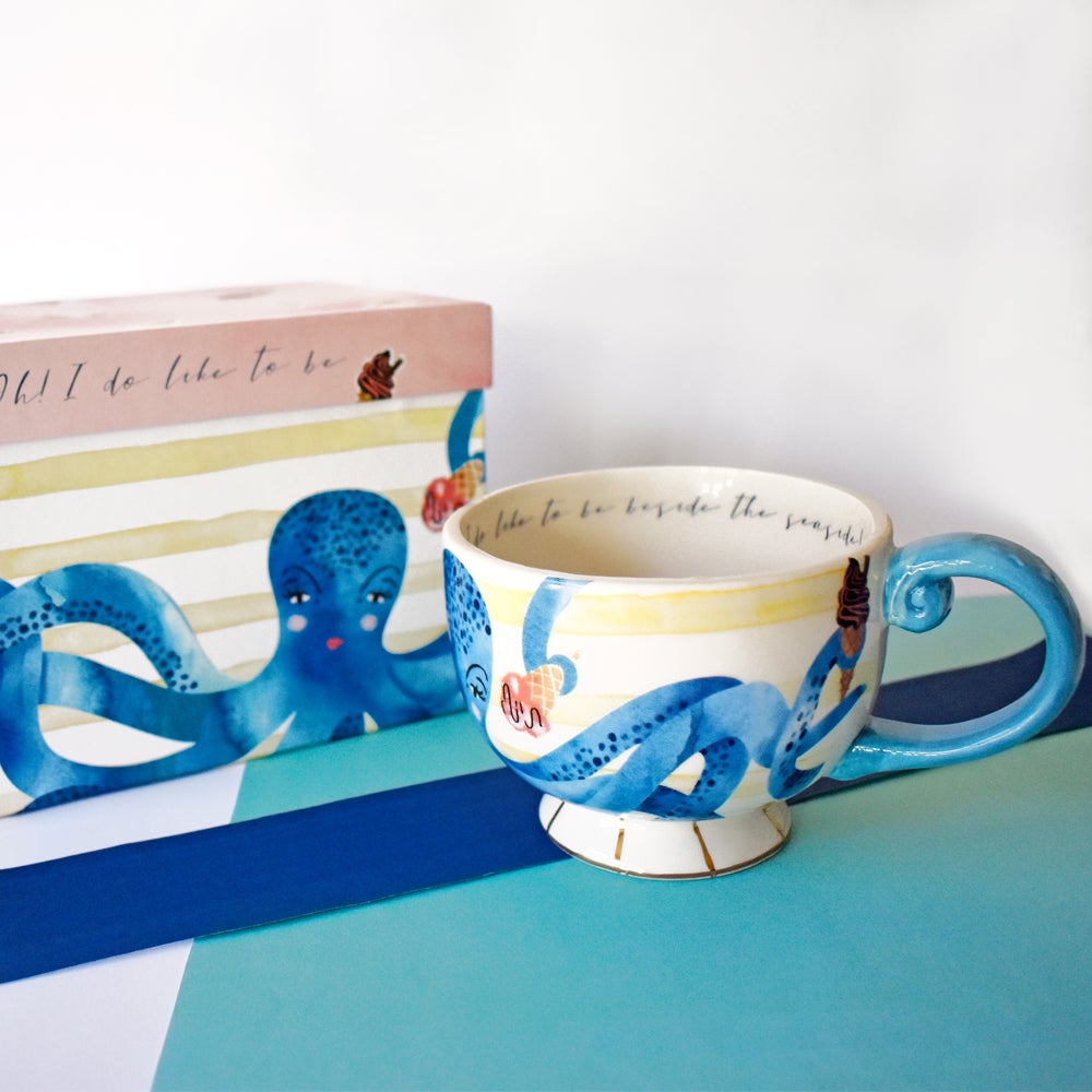 By The Sea Octopus Tea Cup With Gift Box