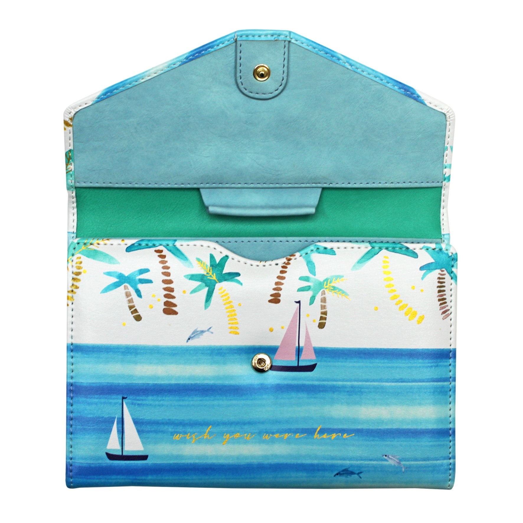 By The Sea Palm Travel Wallet
