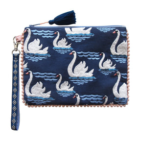 Secret Garden Beaded Swan Pouch