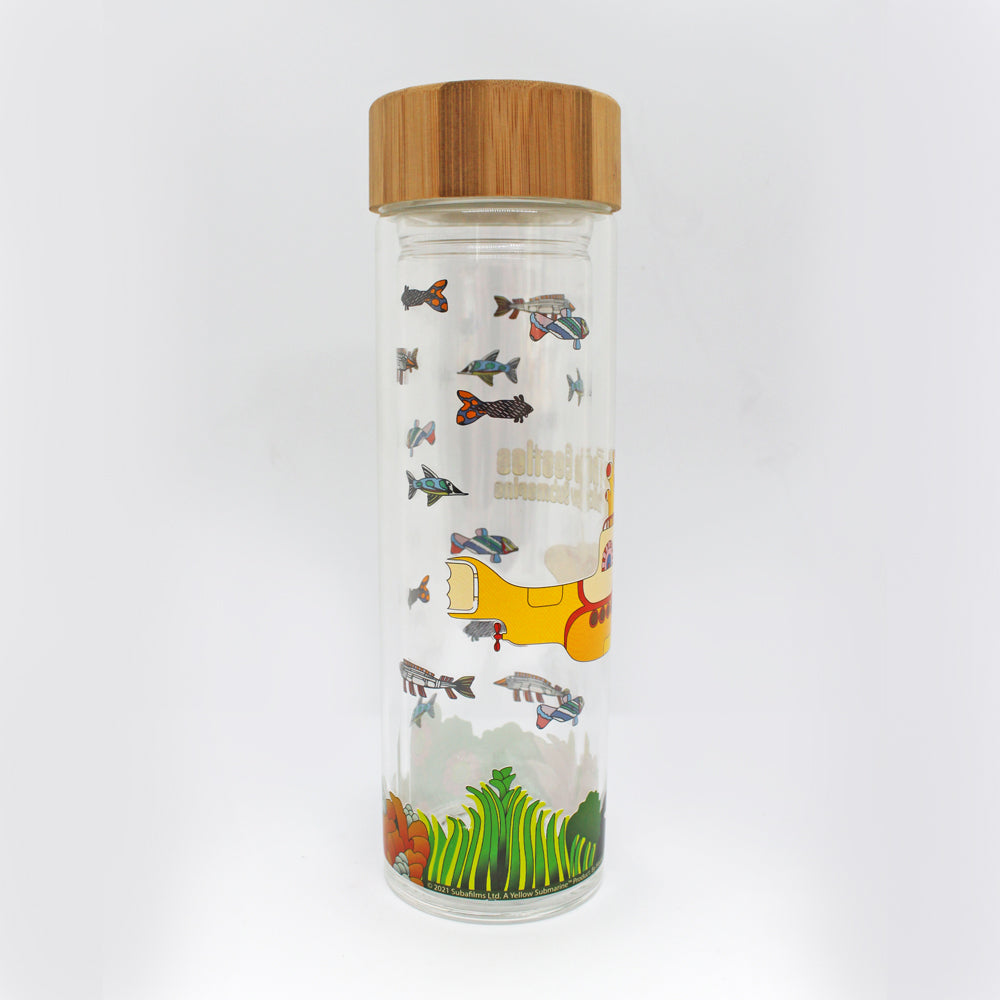 The Beatles Yellow Submarine Glass Water Bottle