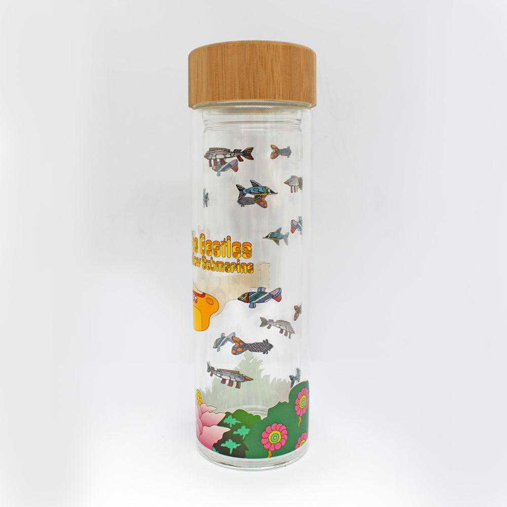 The Beatles Yellow Submarine Glass Water Bottle