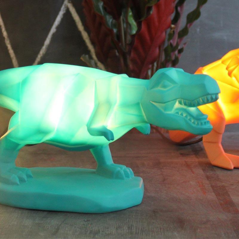 Origami Green T-Rex Dinosaur Lamp