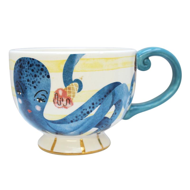 By The Sea Octopus Tea Cup With Gift Box